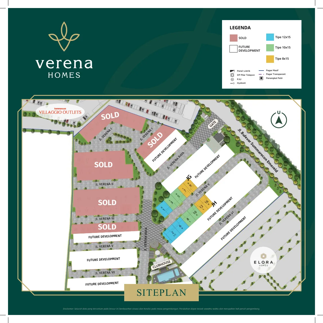 Siteplan resmi Verena Homes — Summarecon Emerald Karawang
